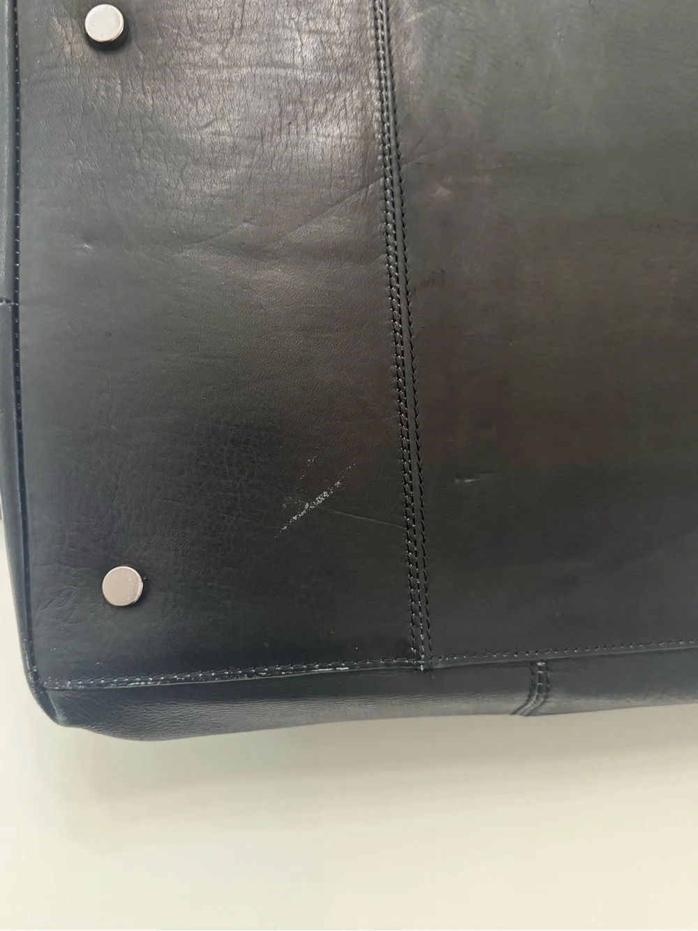 Kenneth Cole Black Leather Duffel Bag